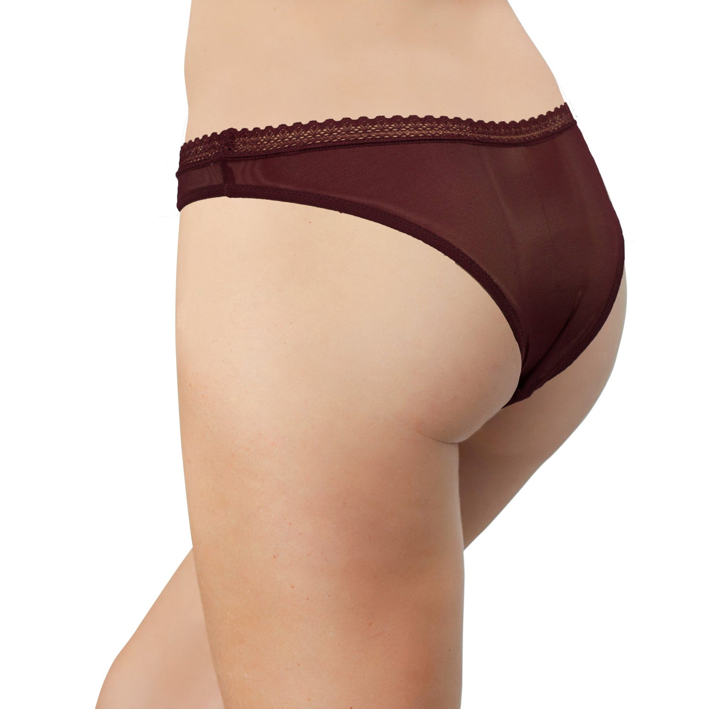 V-Front Mesh Cheeky with Lace, XS-2X