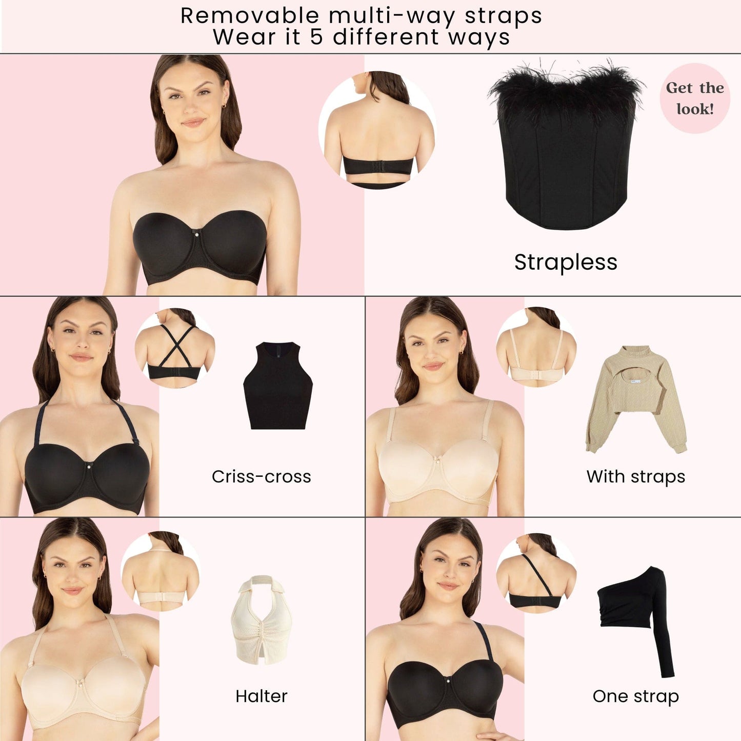 Elise Full Bust Strapless Bra - Pearl White