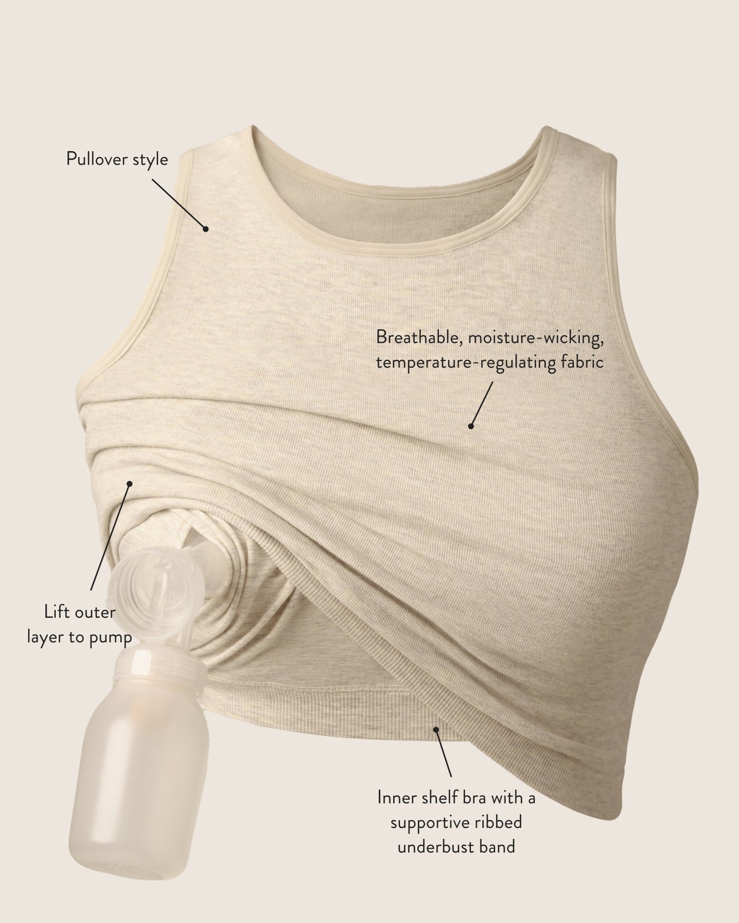 Sublime® Bamboo Hands-Free Pumping Longline Bra Top | French Blue