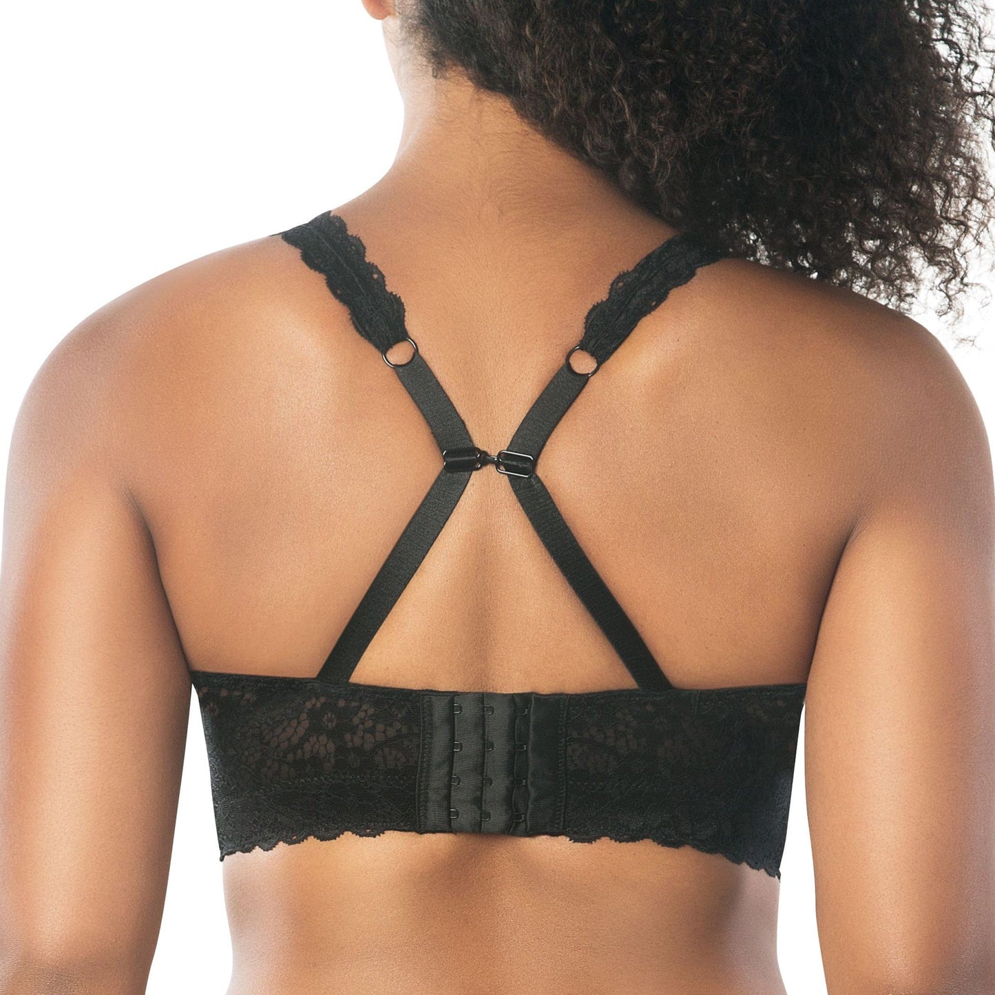 PARFAIT Adriana P5482 Women's Curvy and Full Bust Supportive Wire-free Lace Bra  - Black