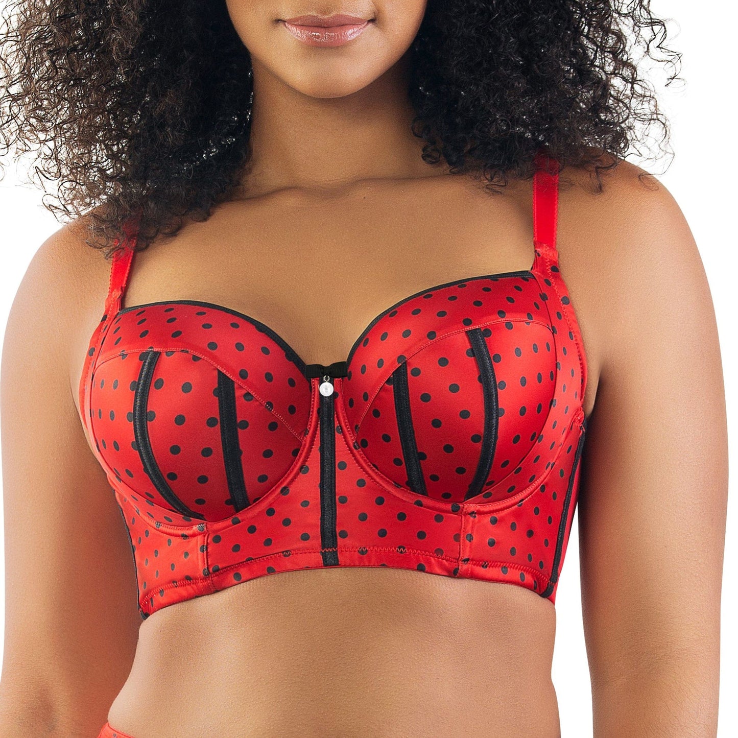 PARFAIT Charlotte Longline 6977 Women's Full Bust Padded Bra  - Racing Red Dot