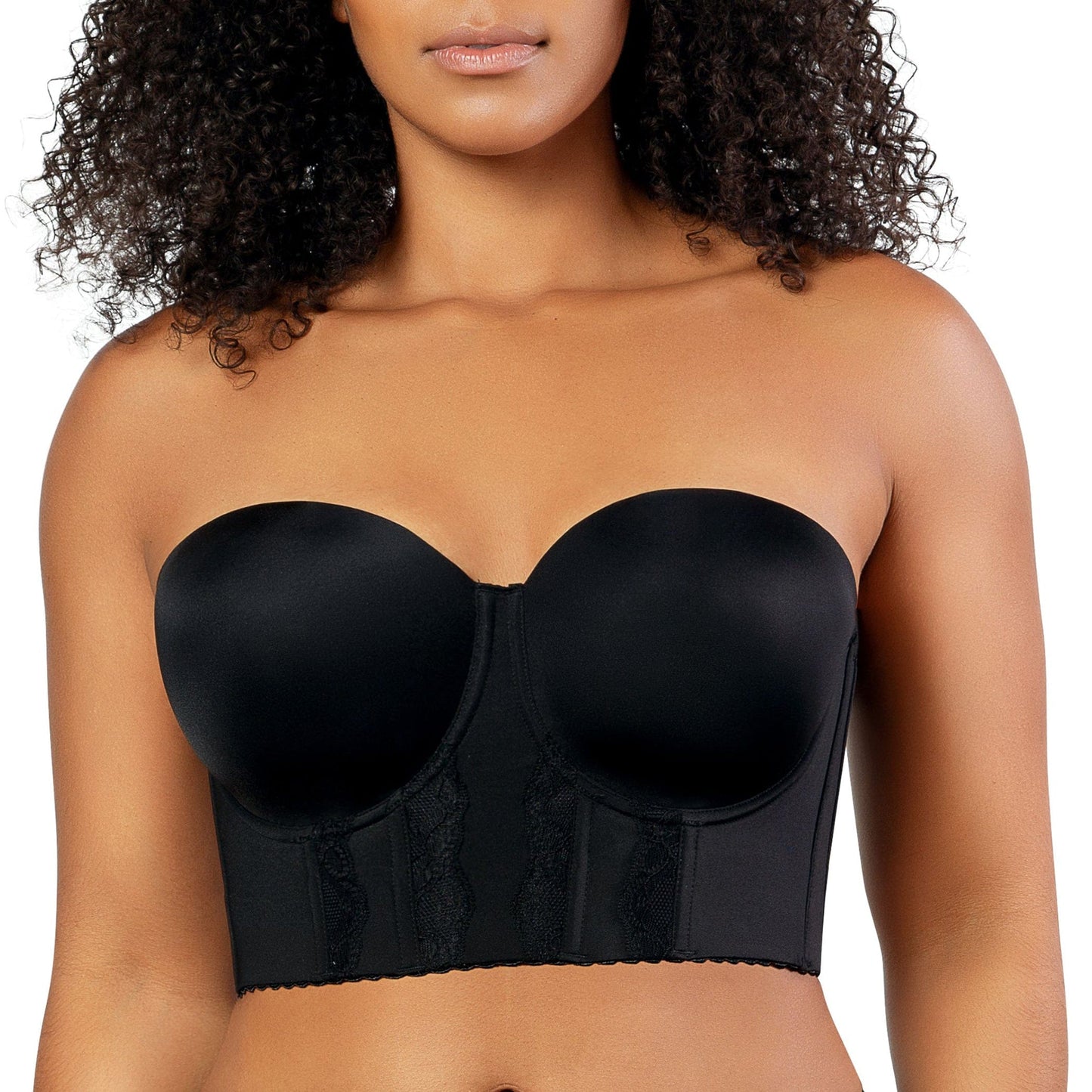 PARFAIT Elissa P50116 Women's Full Bust and Full Figure Strapless Longline Bra - Black
