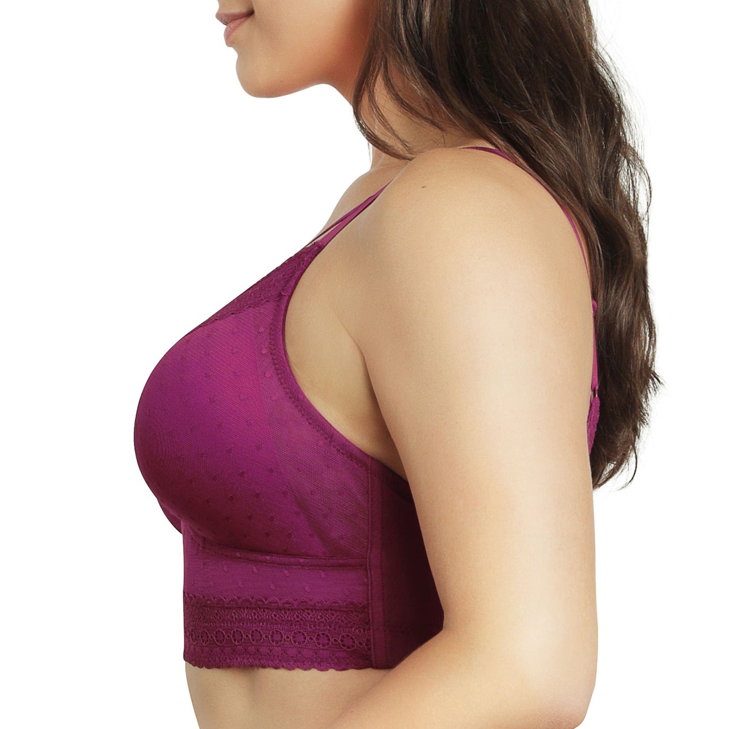 PARFAIT Mia Dot P6011 Women's Full Busted Lightly Padded Wire Free Bra - Blackberry