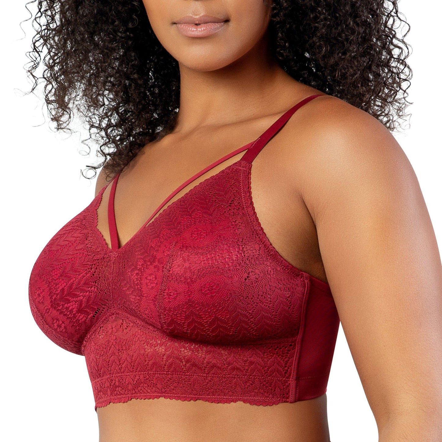PARFAIT Mia Lace P5951 Women's Full Busted Lightly Padded Wire Free Bra - Rio Red