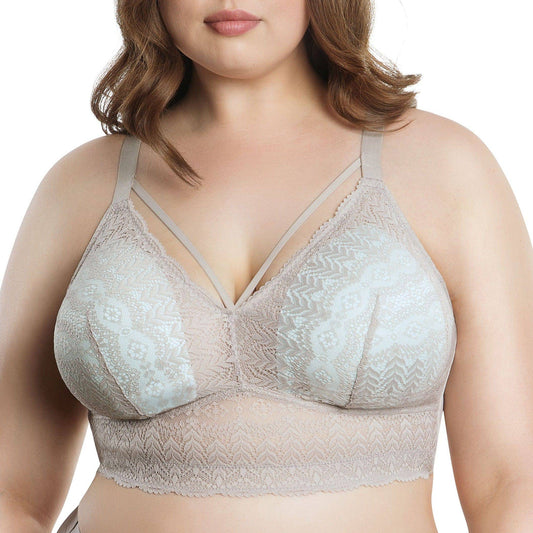 Mia Wire-Free Full Bust Lace Bralette - Sandstone