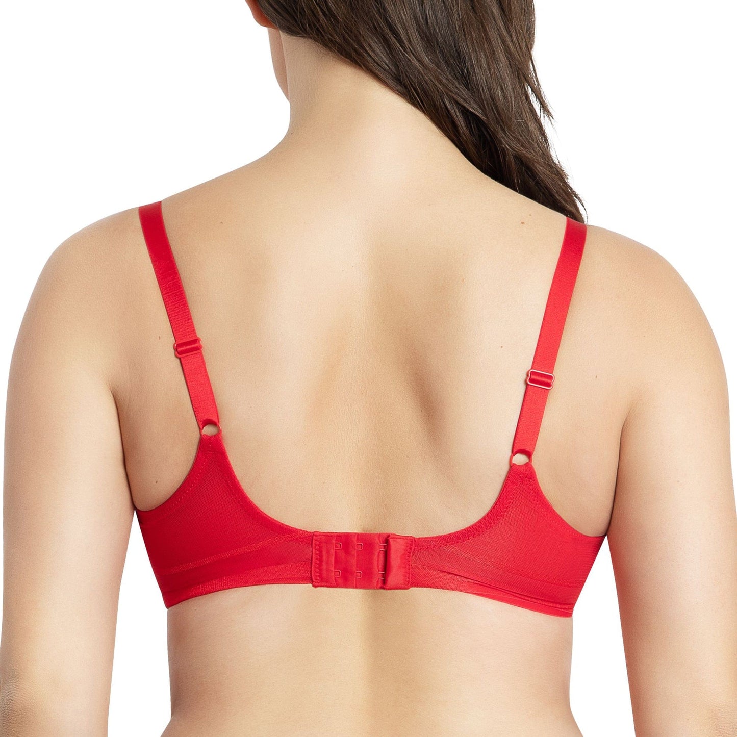 PARFAIT Shea P6062 Women's Full Bust Mesh Plunge Unlined Wired Bra - Racing Red