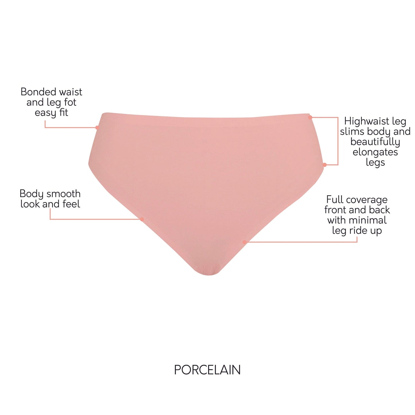 Bonded French Cut Body Smoothing Panty - Porcelain