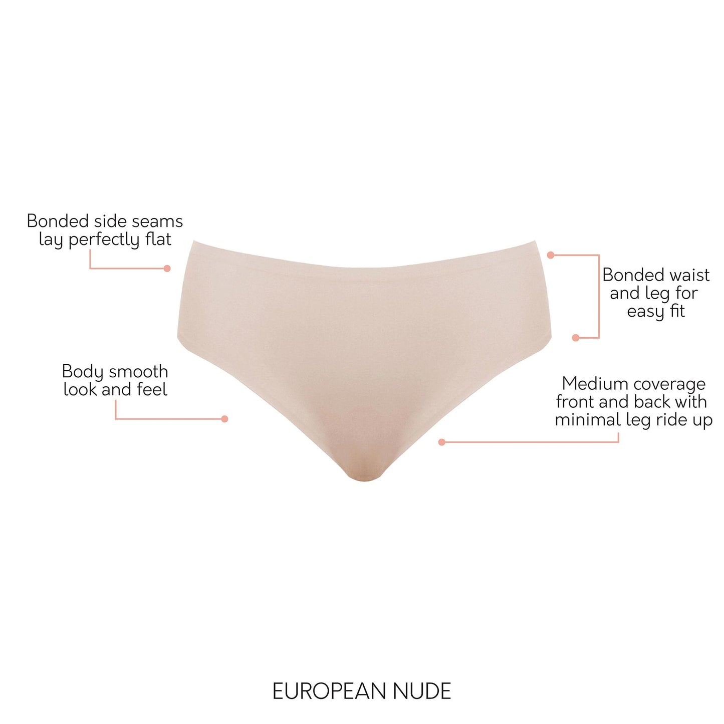 PARFAIT Bonded Hipster PP505 with No Visible Panty Lines - European Nude