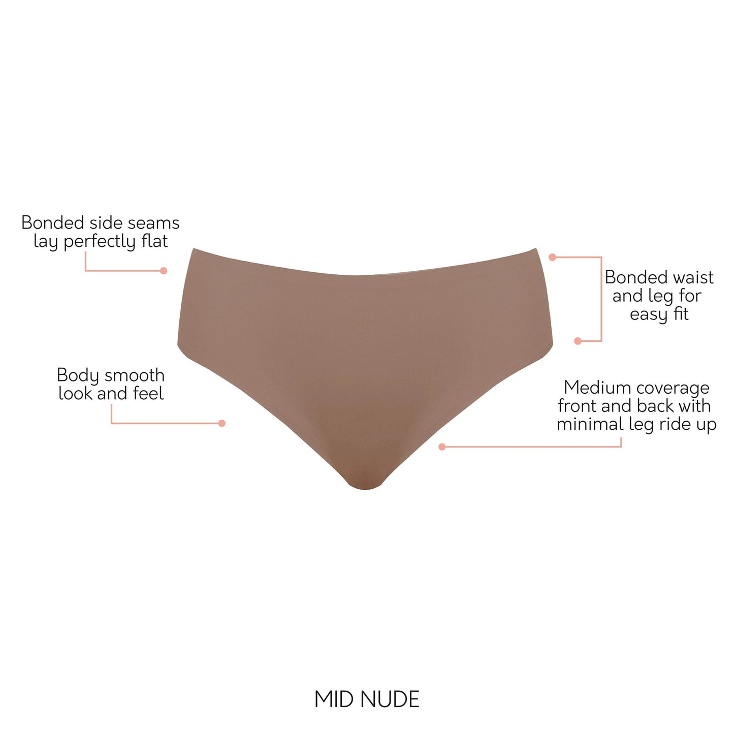 PARFAIT Bonded Hipster PP505 with No Visible Panty Lines - Mid Nude