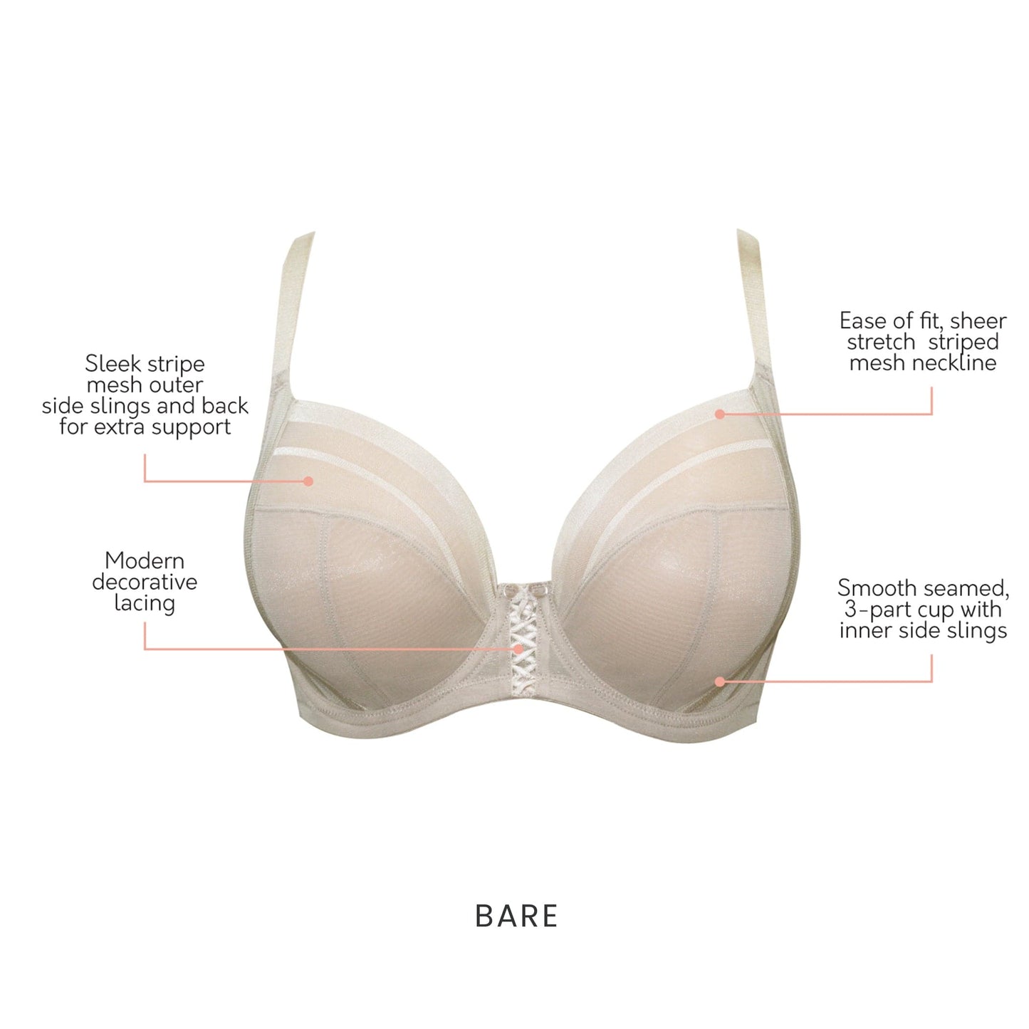 Shea Full Bust Unlined Plunge Bra - Bare