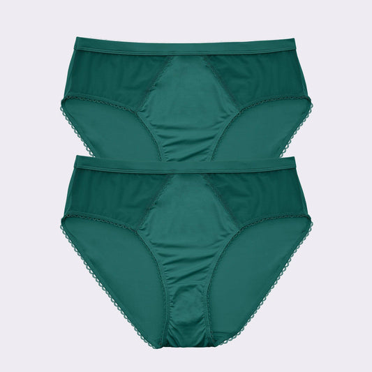 Micro Dressy High Waisted French Cut Panties (2 pack) - Emerald