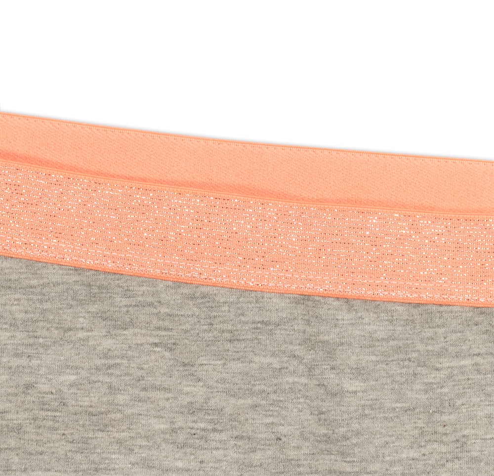 High Waist Cotton Thong with Shimmer Elastic