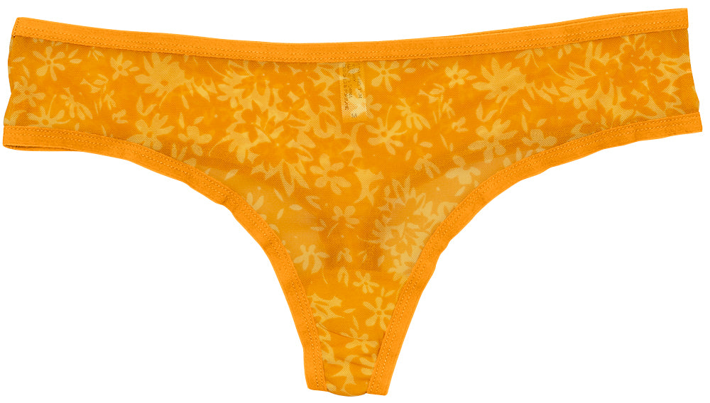 Sunny Poppy Mesh Thong – Lightweight & XS–2X