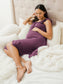 Ruffle Strap Labor & Delivery Gown | Burgundy Plum