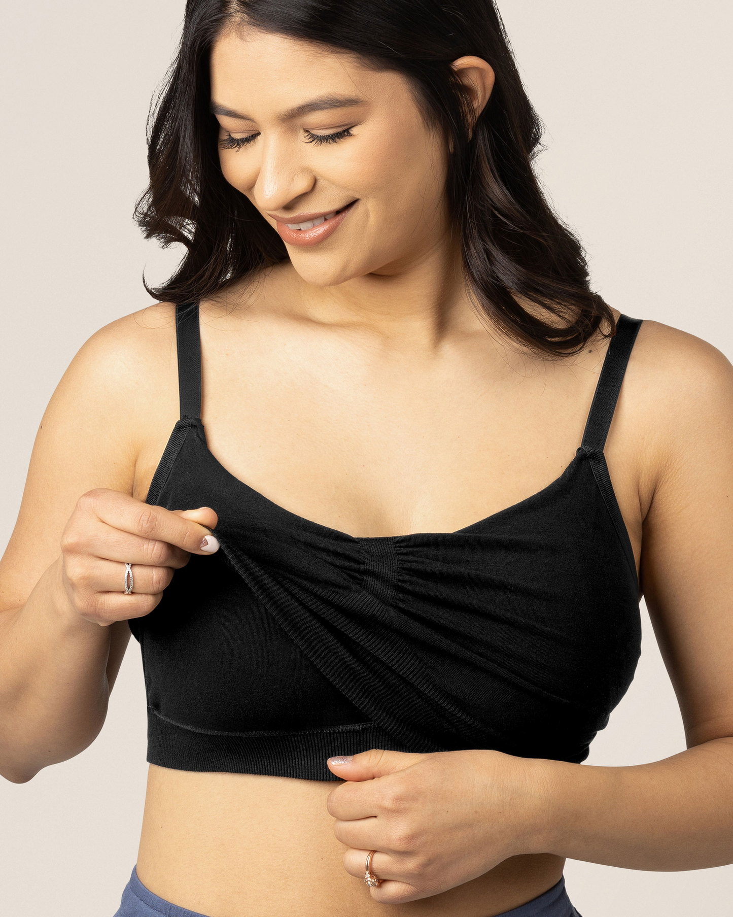 Sublime® Bamboo Hands-Free Pumping Lounge & Sleep Bra | Black