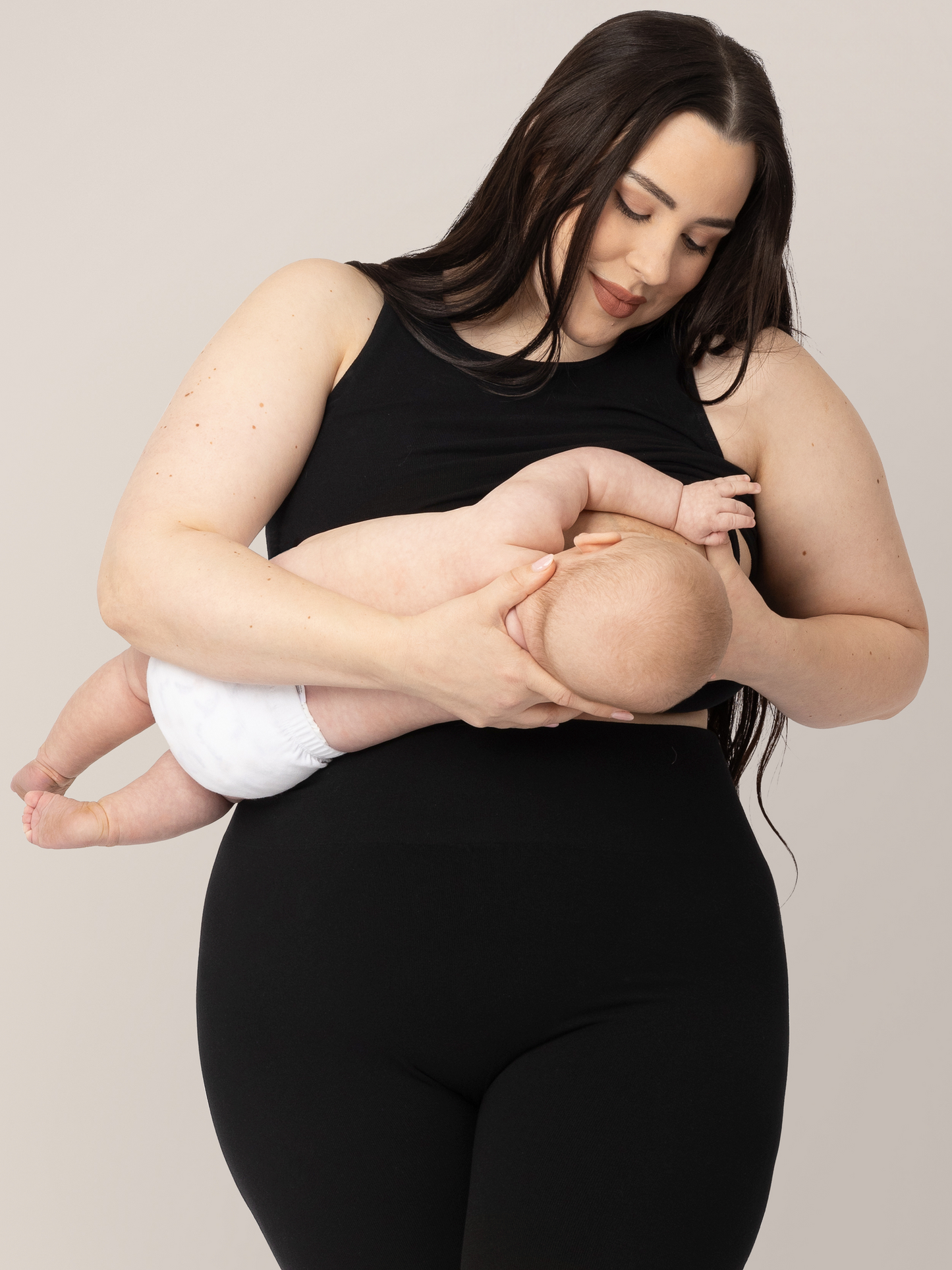 Sublime® Bamboo Maternity & Nursing Longline Bra Top | Black