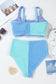 Colorblock Corded Square Neck Bikini Swimsuit
