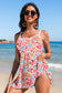 Floral Ricrac Trim Spaghetti Strap Swim Dress