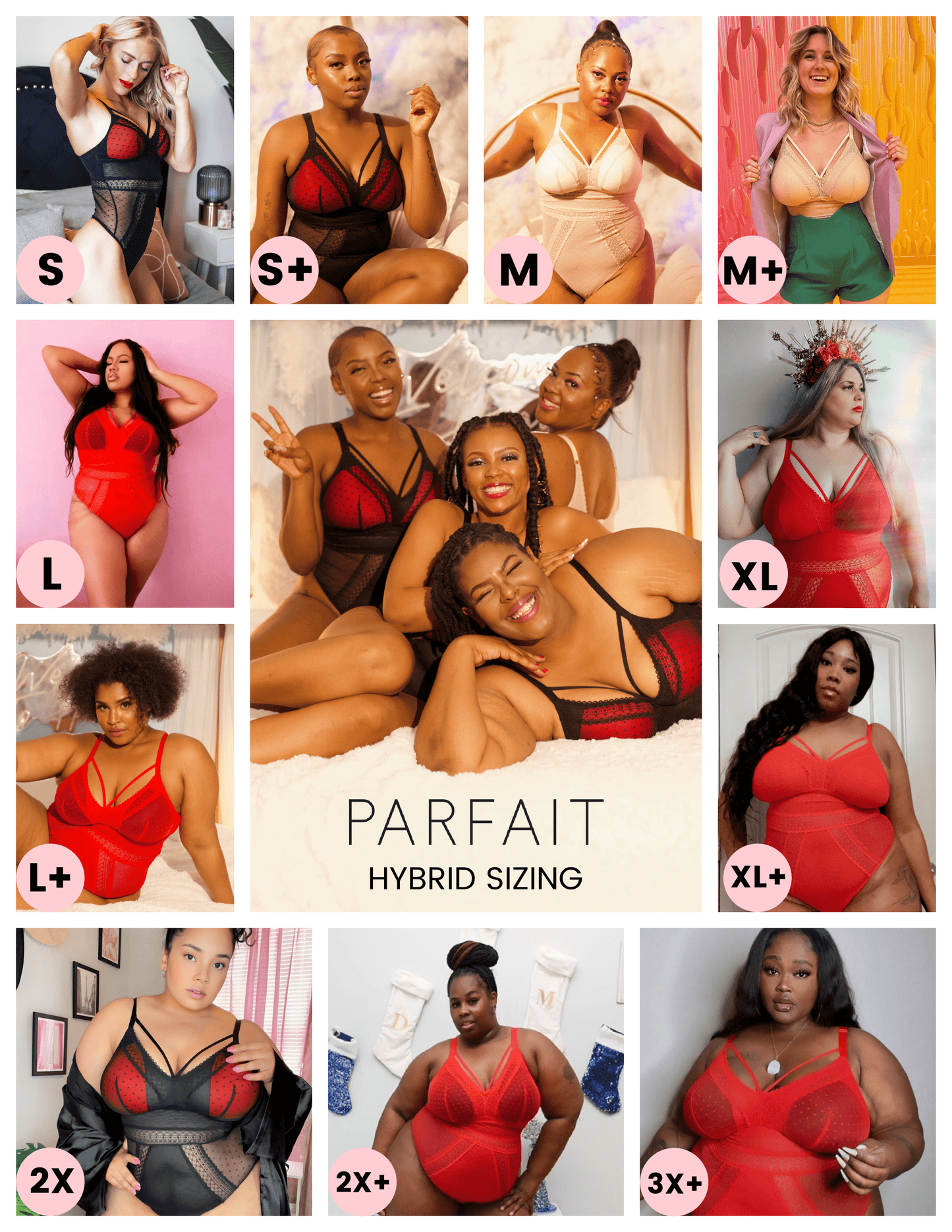 PARFAIT Mia Dot P6017 Women's Sexy Wire-free Bodysuit Lingerie - Black