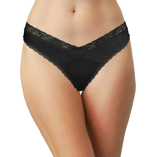 V-Front Modal Thong with Lace 3 Pack