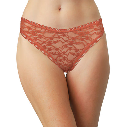 High Leg Daisy Lace Thong with Picot Trim