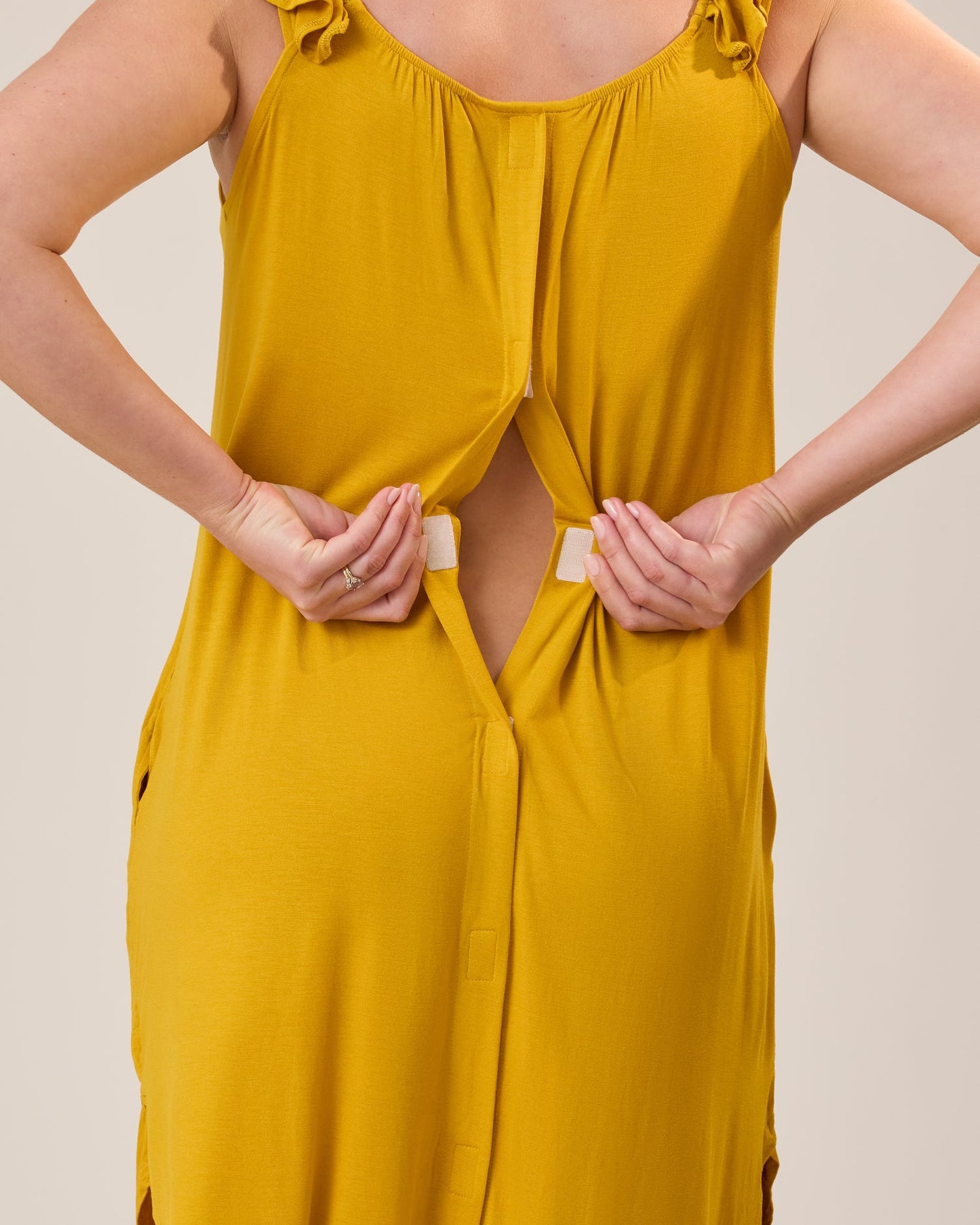 Ruffle Strap Labor & Delivery Gown | Honey