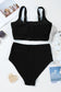 Colorblock Corded Square Neck Bikini Swimsuit