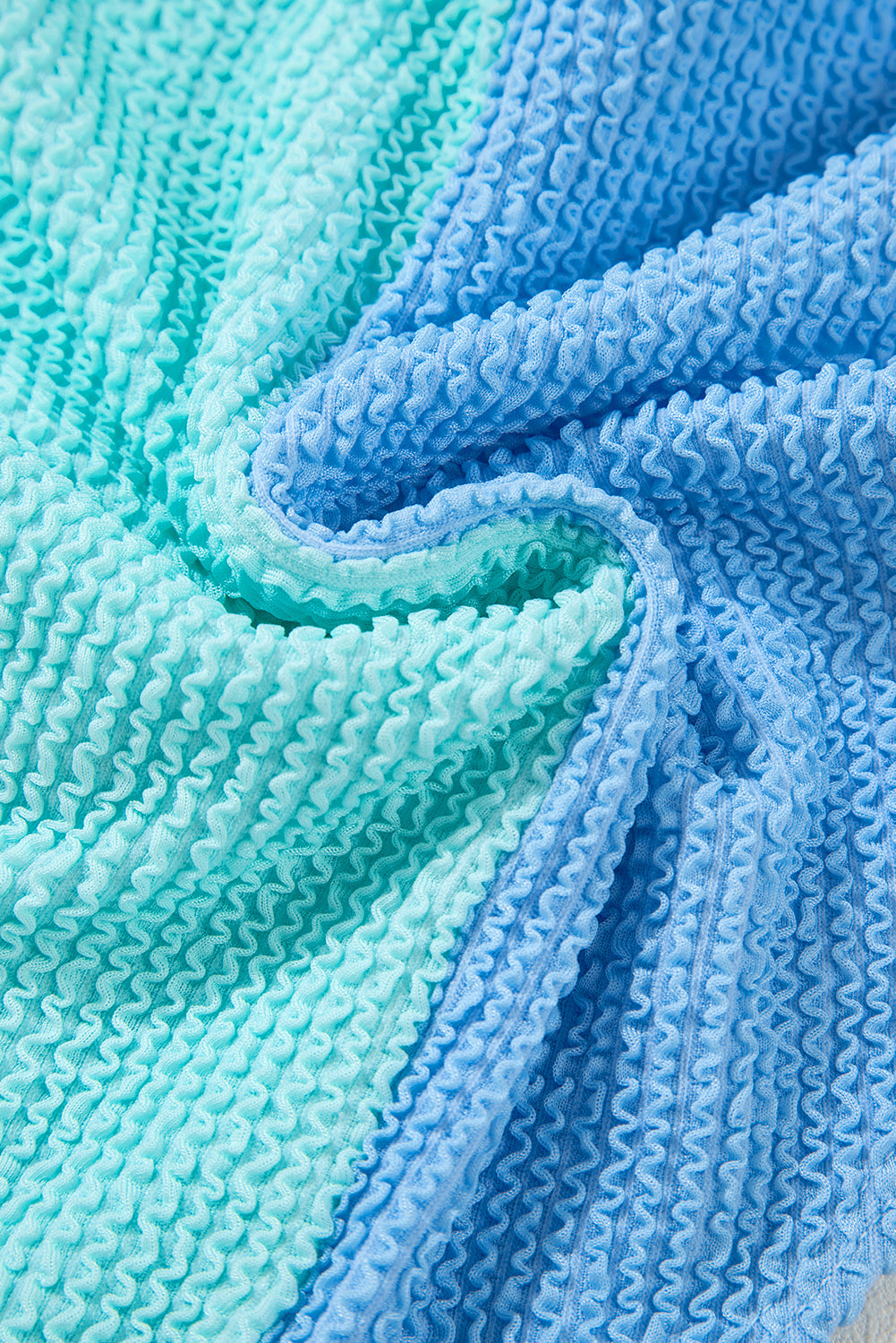 Colorblock Corded Square Neck Bikini Swimsuit