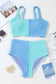 Colorblock Corded Square Neck Bikini Swimsuit
