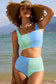 Colorblock Corded Square Neck Bikini Swimsuit