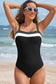 Colorblock Square Neckline One-Piece Swimsuit