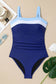 Colorblock Square Neckline One-Piece Swimsuit