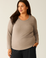 Bamboo Maternity & Nursing Long Sleeve T-shirt | Wheat