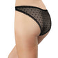 Flocked Polka Dot Mesh Cheeky with Lace Details