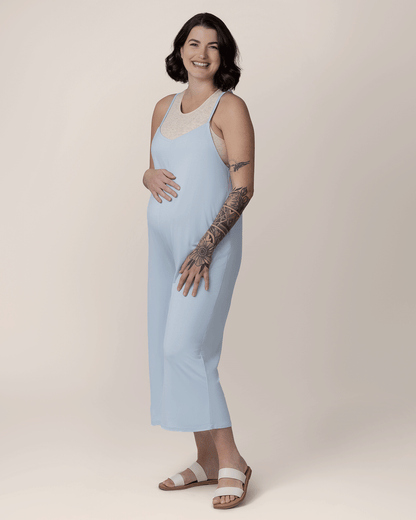 Charlie Maternity & Nursing Romper | French Blue