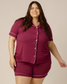 Clea Bamboo Short Sleeve Pajama Set | Deep Berry