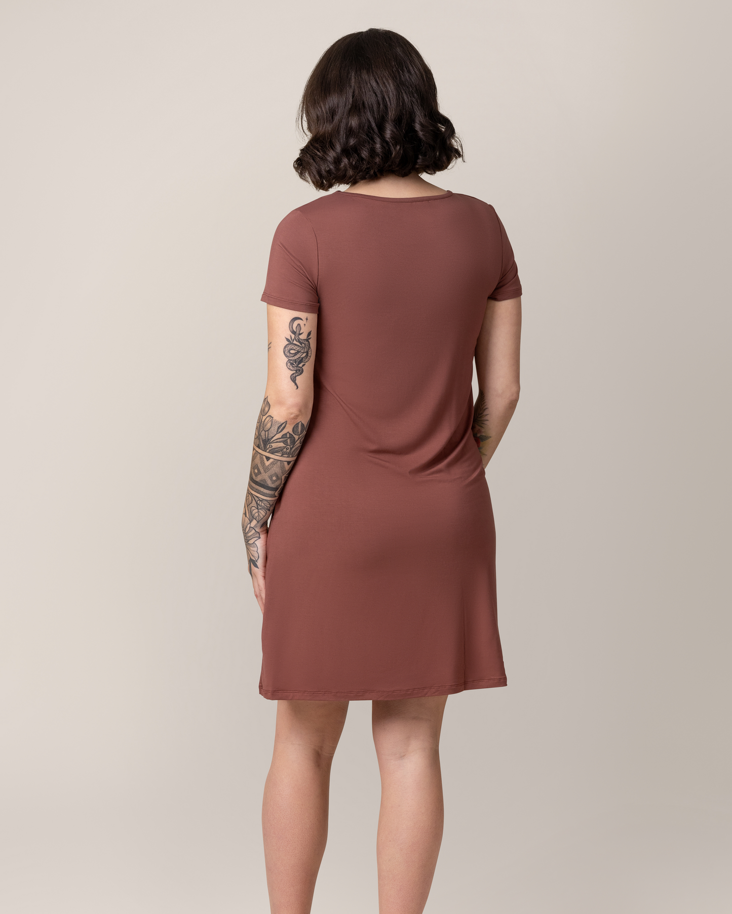Eleanora Bamboo Maternity & Nursing Dress | Redwood