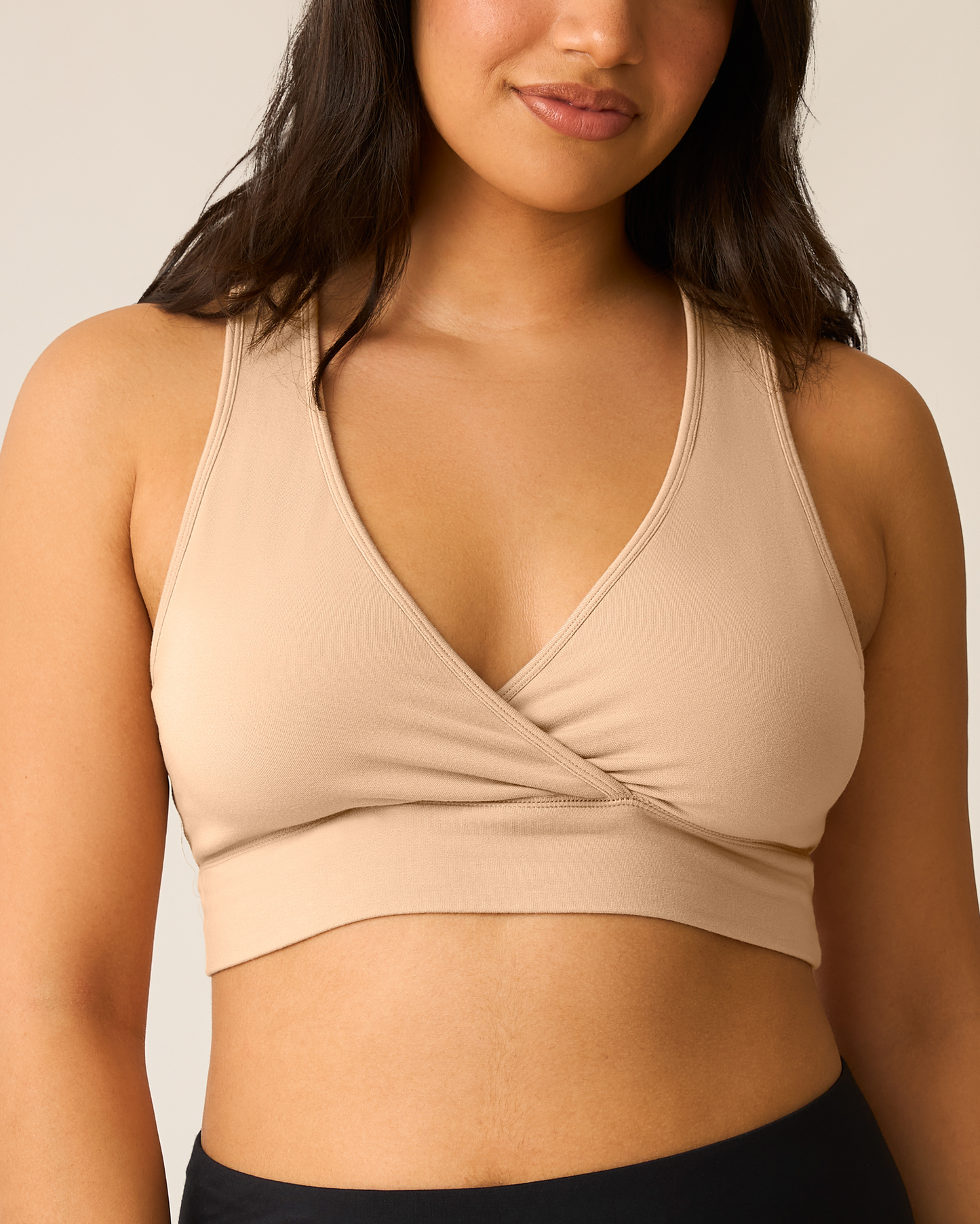 French Terry Racerback Nursing & Sleep Bra | Beige