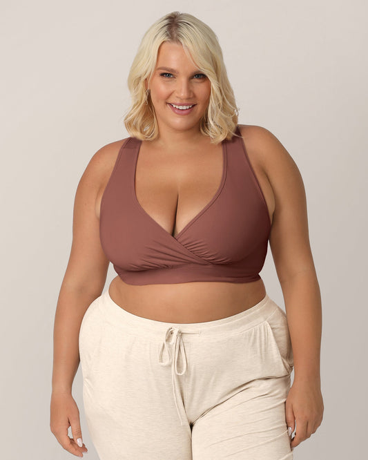 French Terry Racerback Nursing & Sleep Bra | Redwood