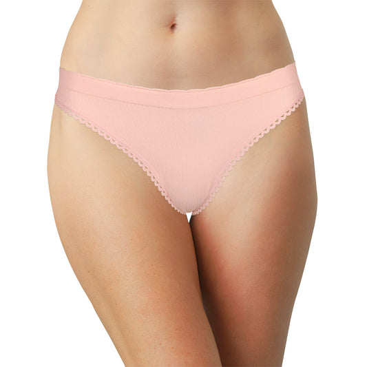 Seamless Textured Bikini with Picot Trim