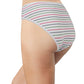 Printed Cotton High Waist Bikini with Picot Trim