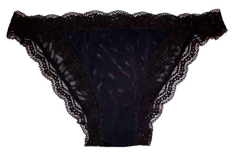 Mesh Bikini with Lace Trim at the Waist and Leg, XS-2X