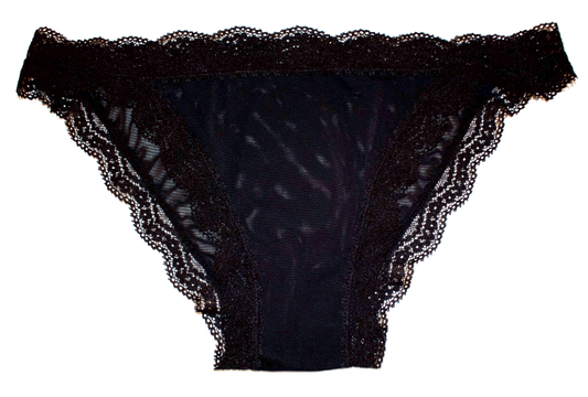 Mesh Bikini with Lace Trim at the Waist and Leg, XS-2X