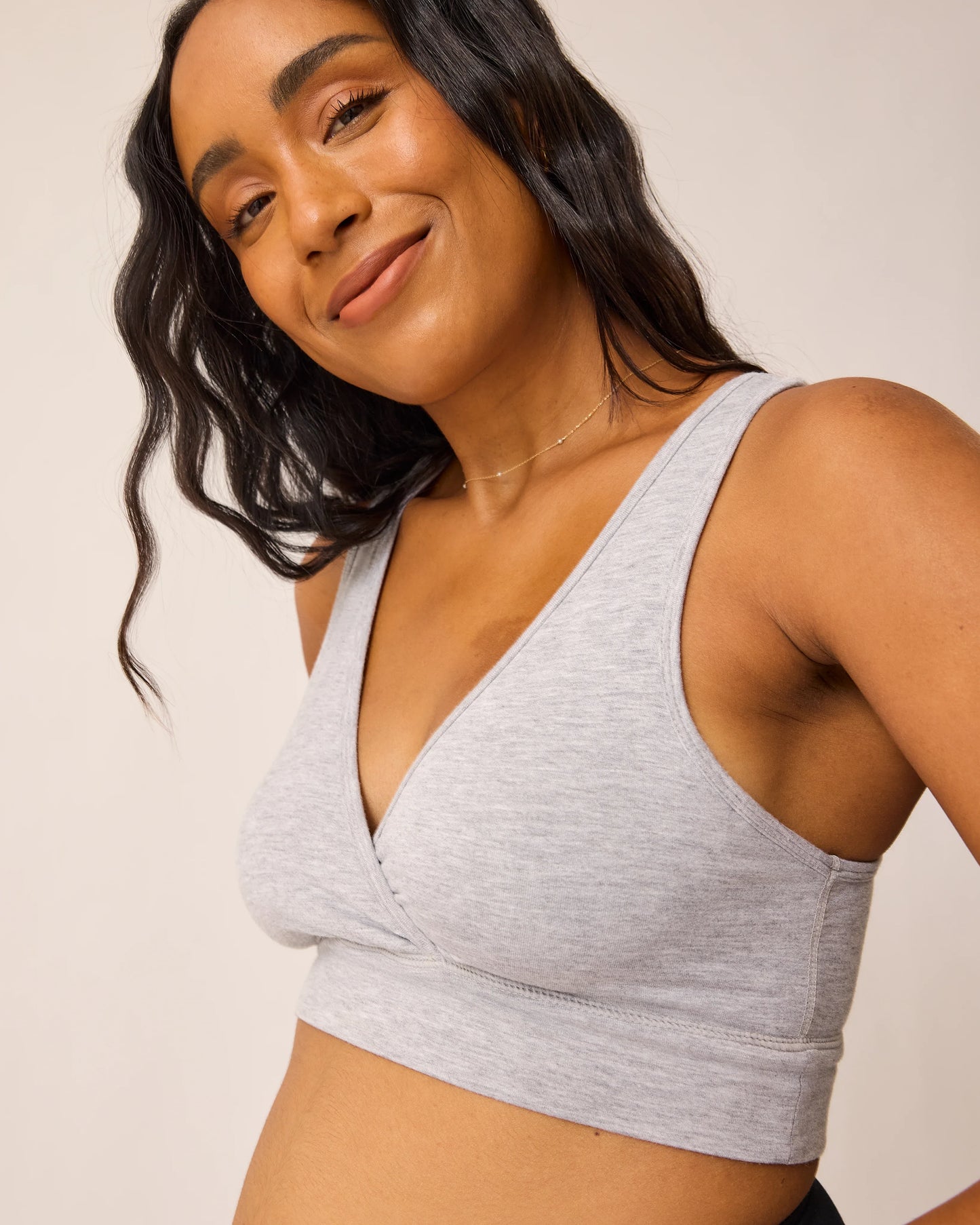 French Terry Racerback Nursing & Sleep Bra | Grey Heather