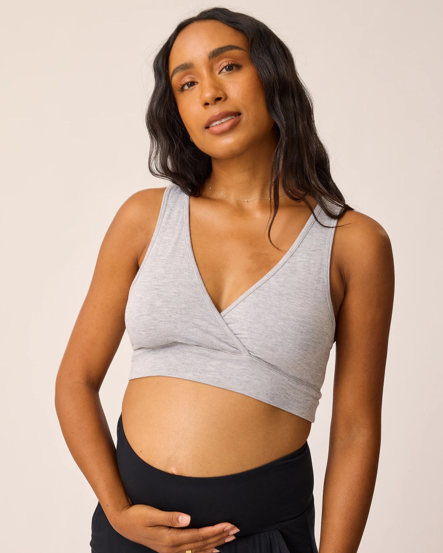 French Terry Racerback Nursing & Sleep Bra | Grey Heather