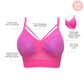 Mia Wire-Free Full Bust Padded Bralette - Bright pink