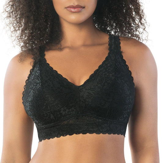 PARFAIT Adriana P5482 Women's Curvy and Full Bust Supportive Wire-free Lace Bra  - Black