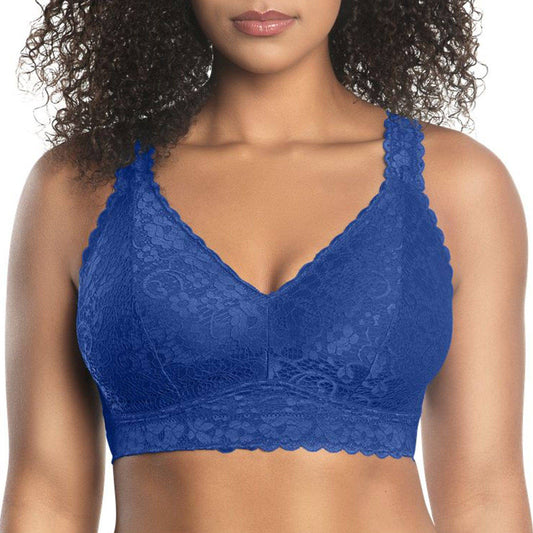 PARFAIT Adriana P5482 Women's Curvy and Full Bust Supportive Wire-free Lace Bra  - Sapphire