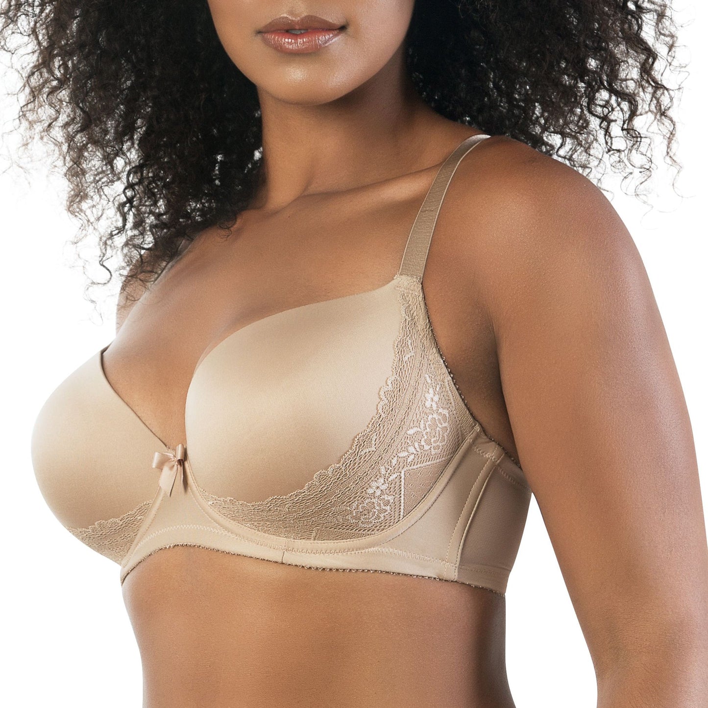 Casey Full Bust Padded Plunge T-Shirt Bra - E. Nude