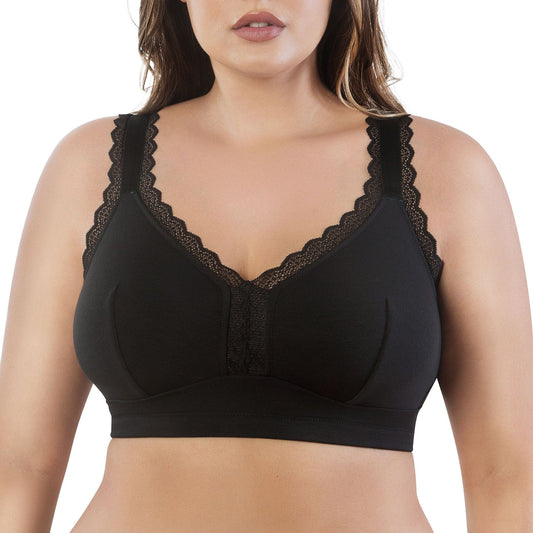 PARFAIT Dalis P5641 Women's Full Busted and Curvy Wire Free Bralette - Black